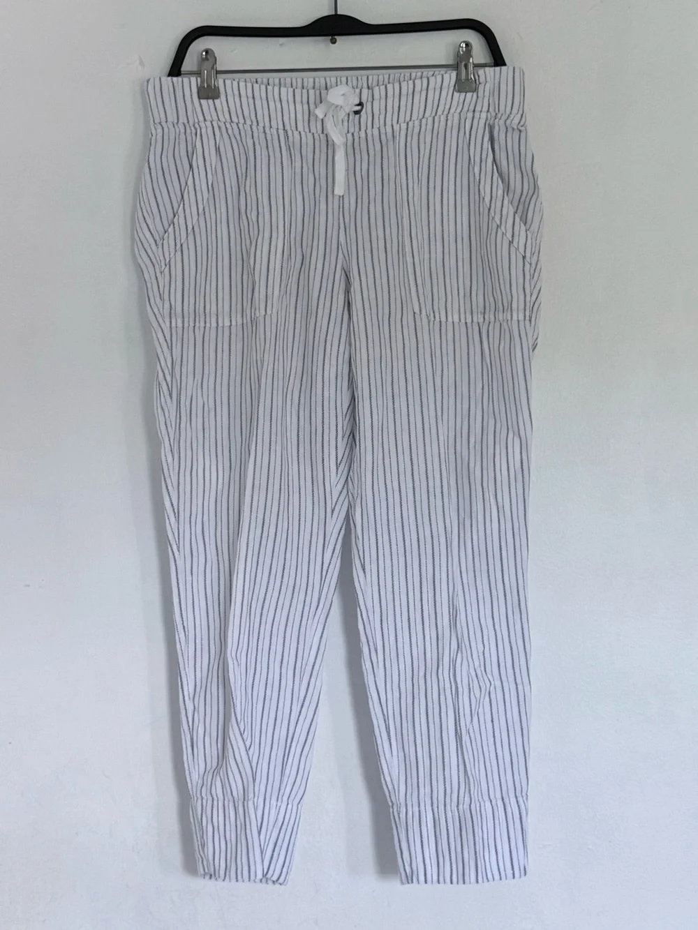 Athleta Linen Stripes Drawstrings Pants